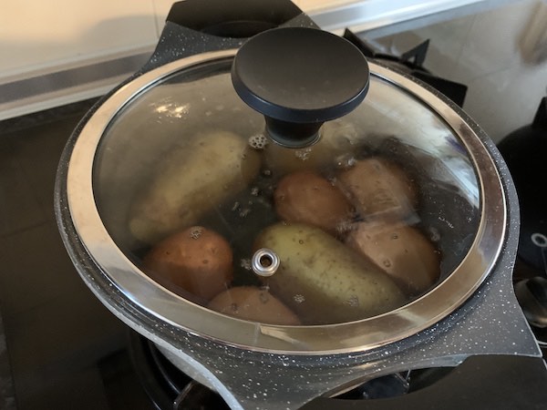 boiling potatoes and eggs